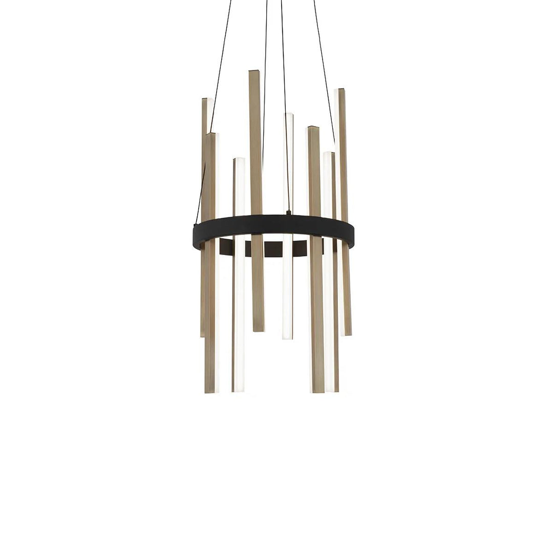Black & aged brass finish pendant light, by Modern Forms, for kitchen island or dining