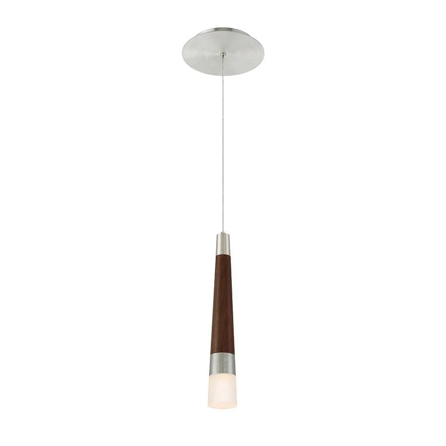 Dark walnut finish pendant light, by Modern Forms, for kitchen island or dining