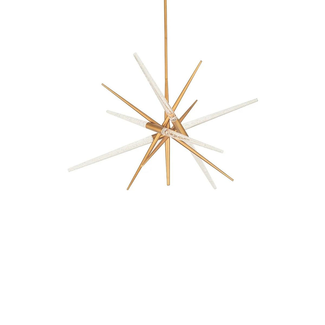 Aged brass finish chandelier, by Modern Forms