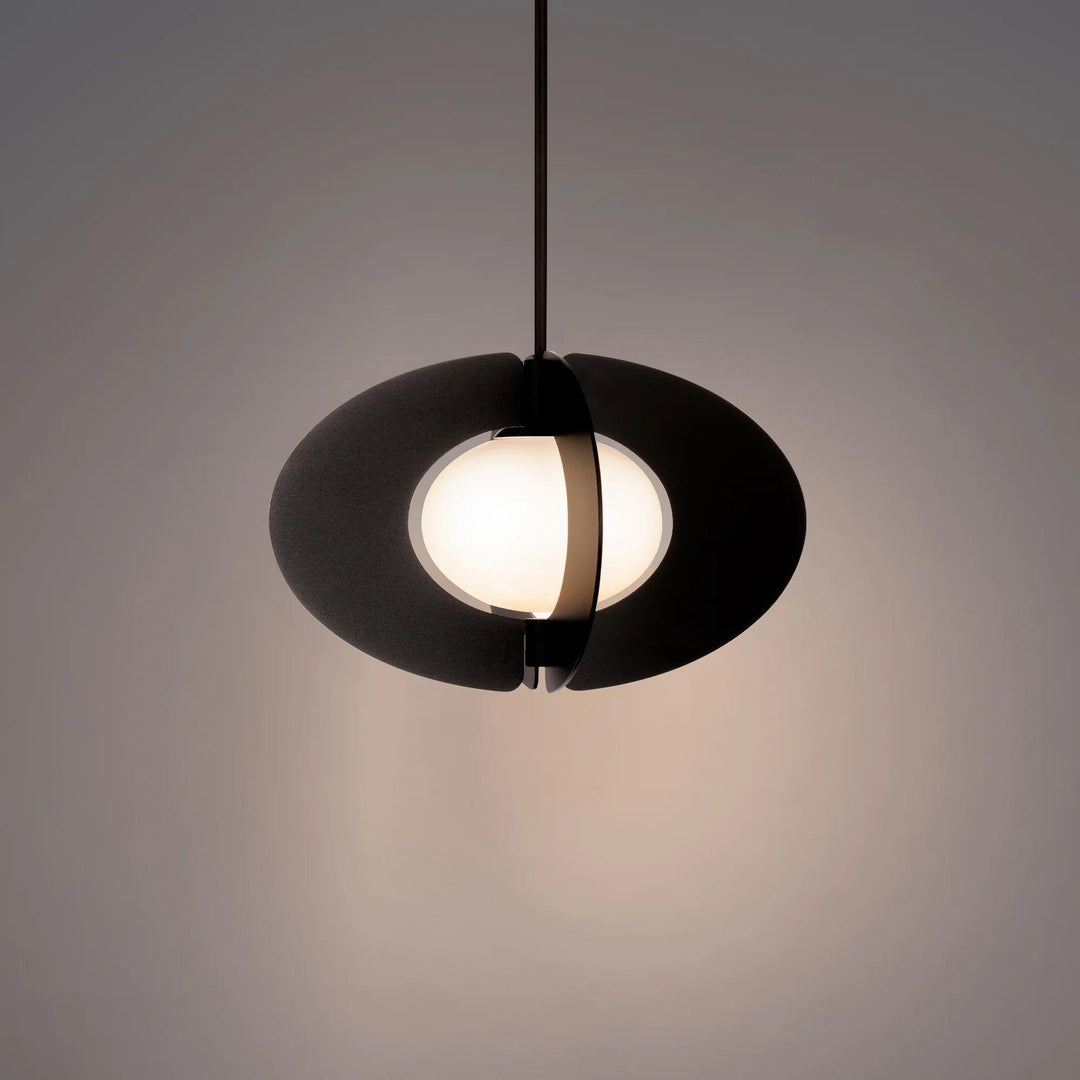 Black finish pendant light, by Modern Forms, for kitchen island or dining