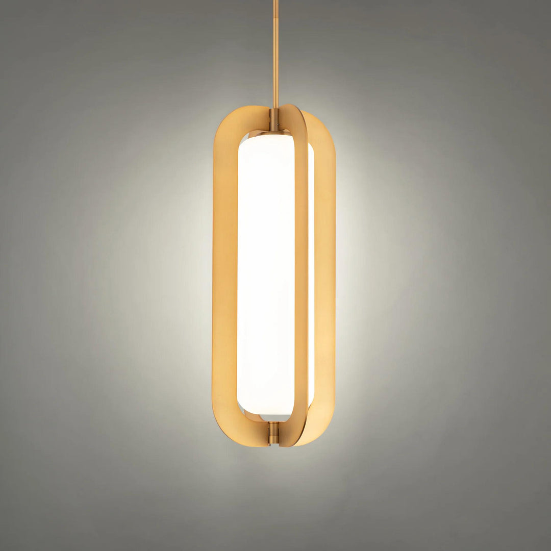 Aged brass finish pendant light, by Modern Forms, for kitchen island or dining