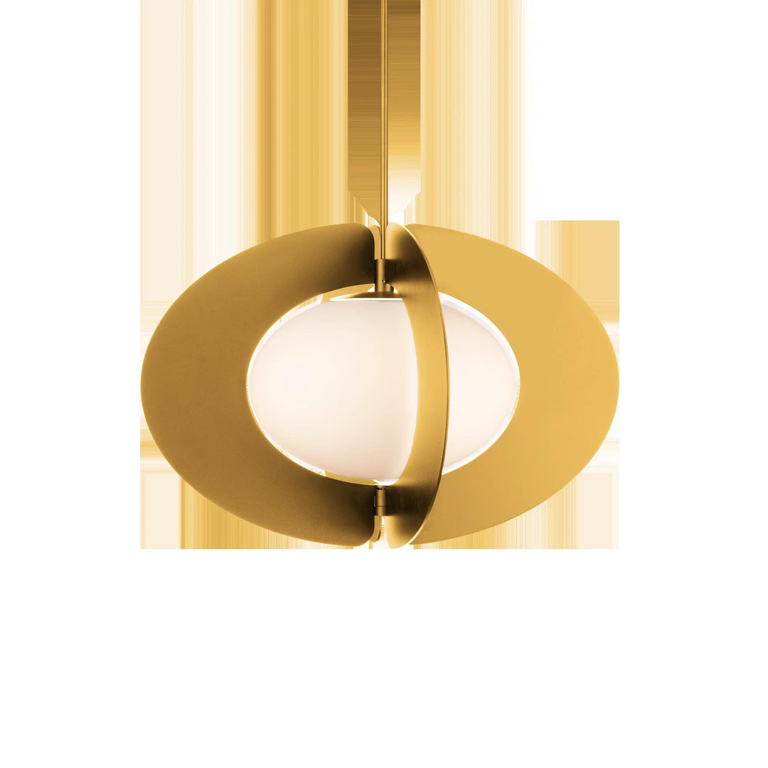 Aged brass finish pendant light, by Modern Forms, for kitchen island or dining