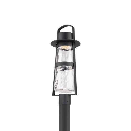 Oil rubbed bronze finish outdoor post lantern, by Modern Forms, for driveway or front yard