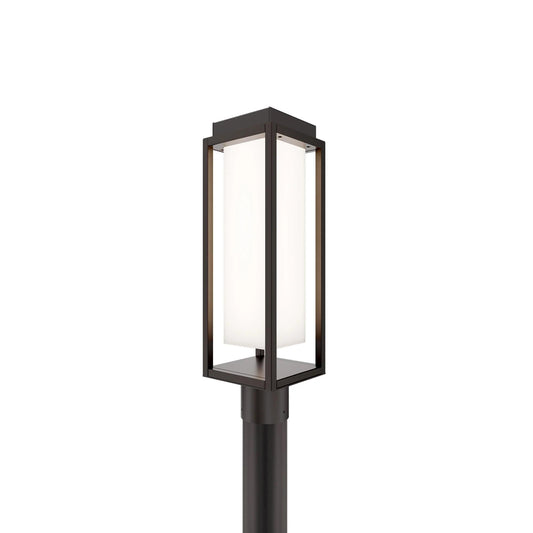 Bronze finish outdoor post lantern, by Modern Forms, for driveway or front yard