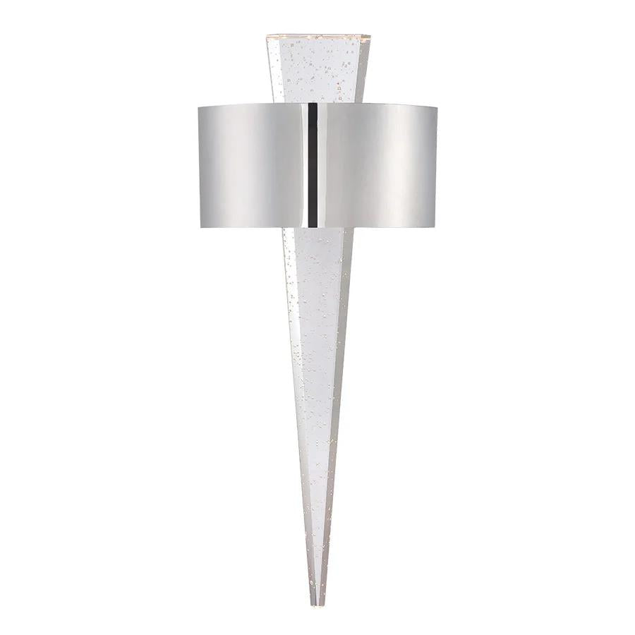 Polished nickel finish wall sconce, by Modern Forms, for hallway or living room