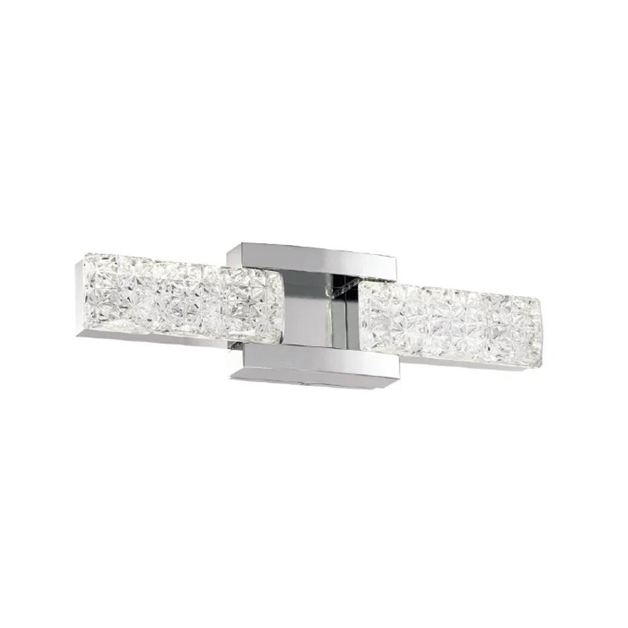 Polished nickel finish vanity light, by Modern Forms, for bathroom