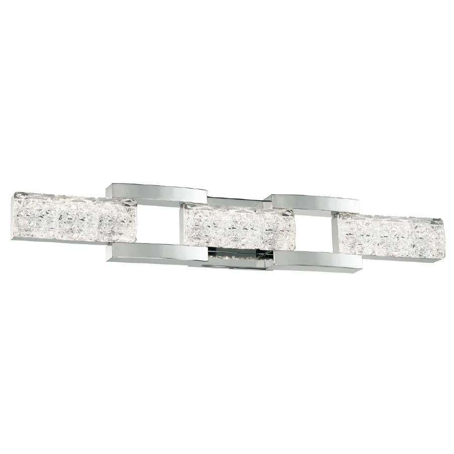 Polished nickel finish vanity light, by Modern Forms, for bathroom