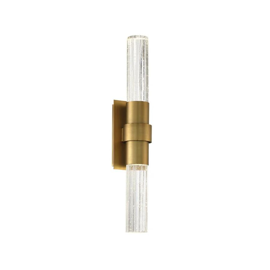 Aged brass finish vanity light, by Modern Forms, for bathroom