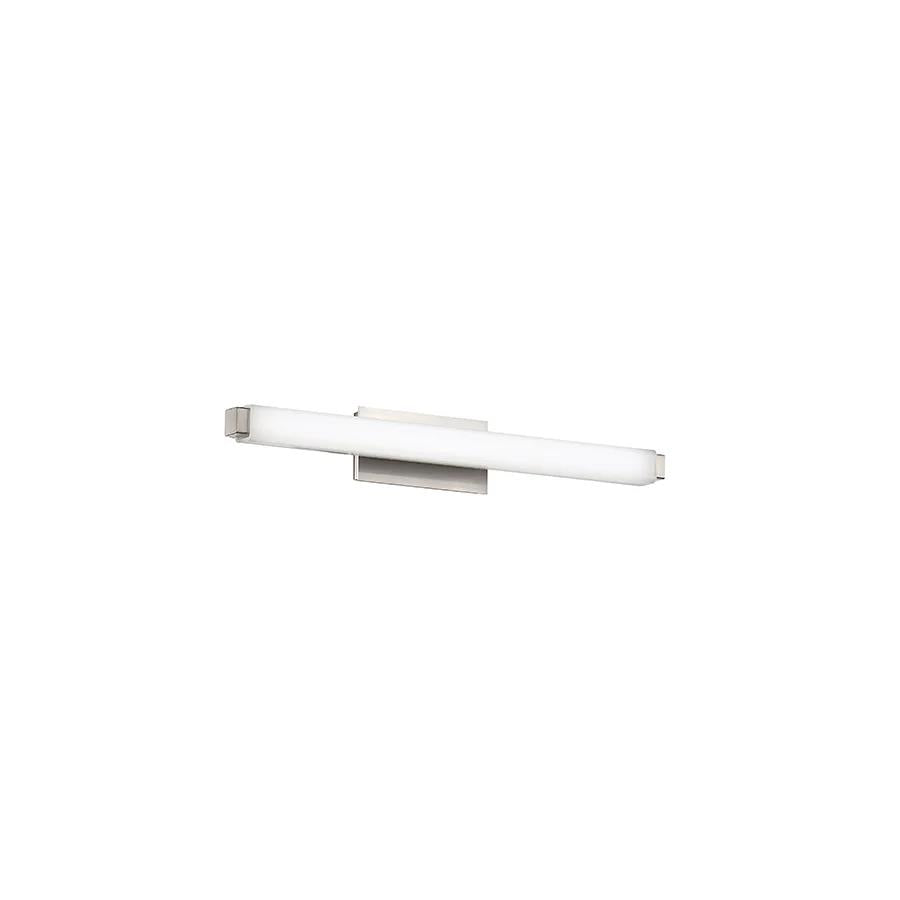 Brushed nickel finish vanity light, by Modern Forms, for bathroom
