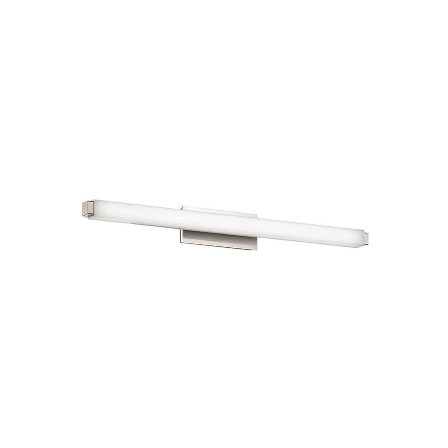 Brushed nickel finish vanity light, by Modern Forms, for bathroom