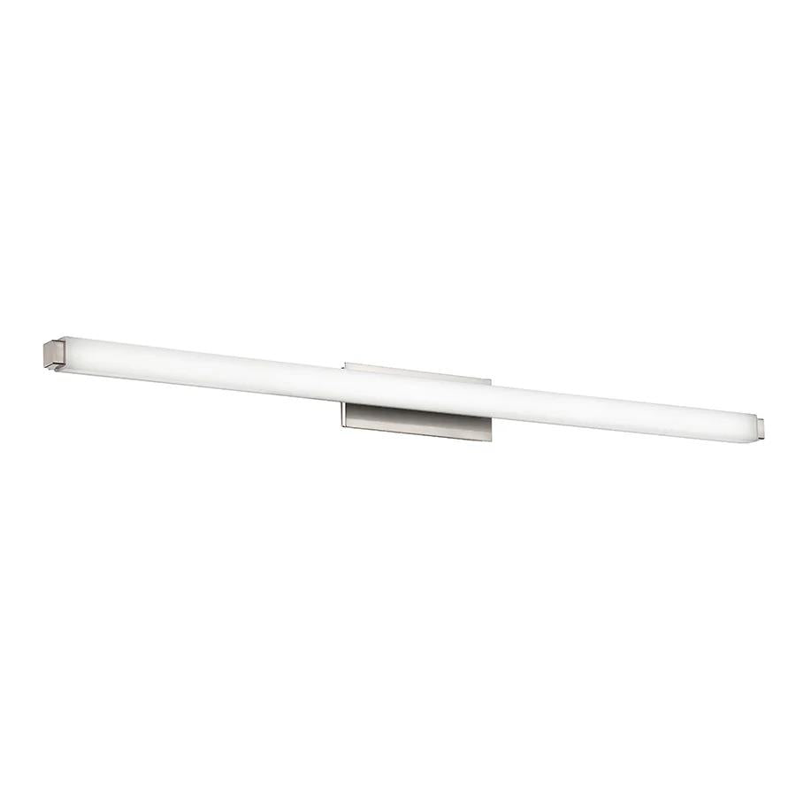 Brushed nickel finish vanity light, by Modern Forms, for bathroom