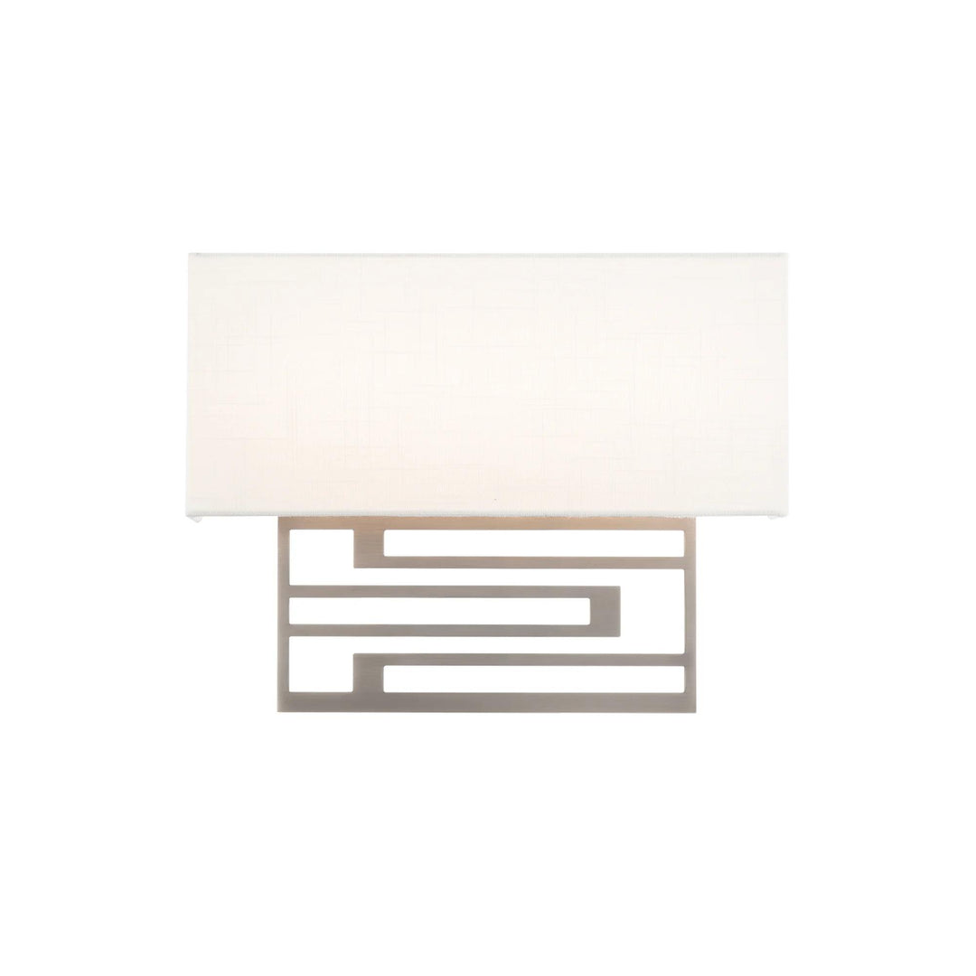 Brushed nickel finish wall sconce, by Modern Forms, for hallway or living room