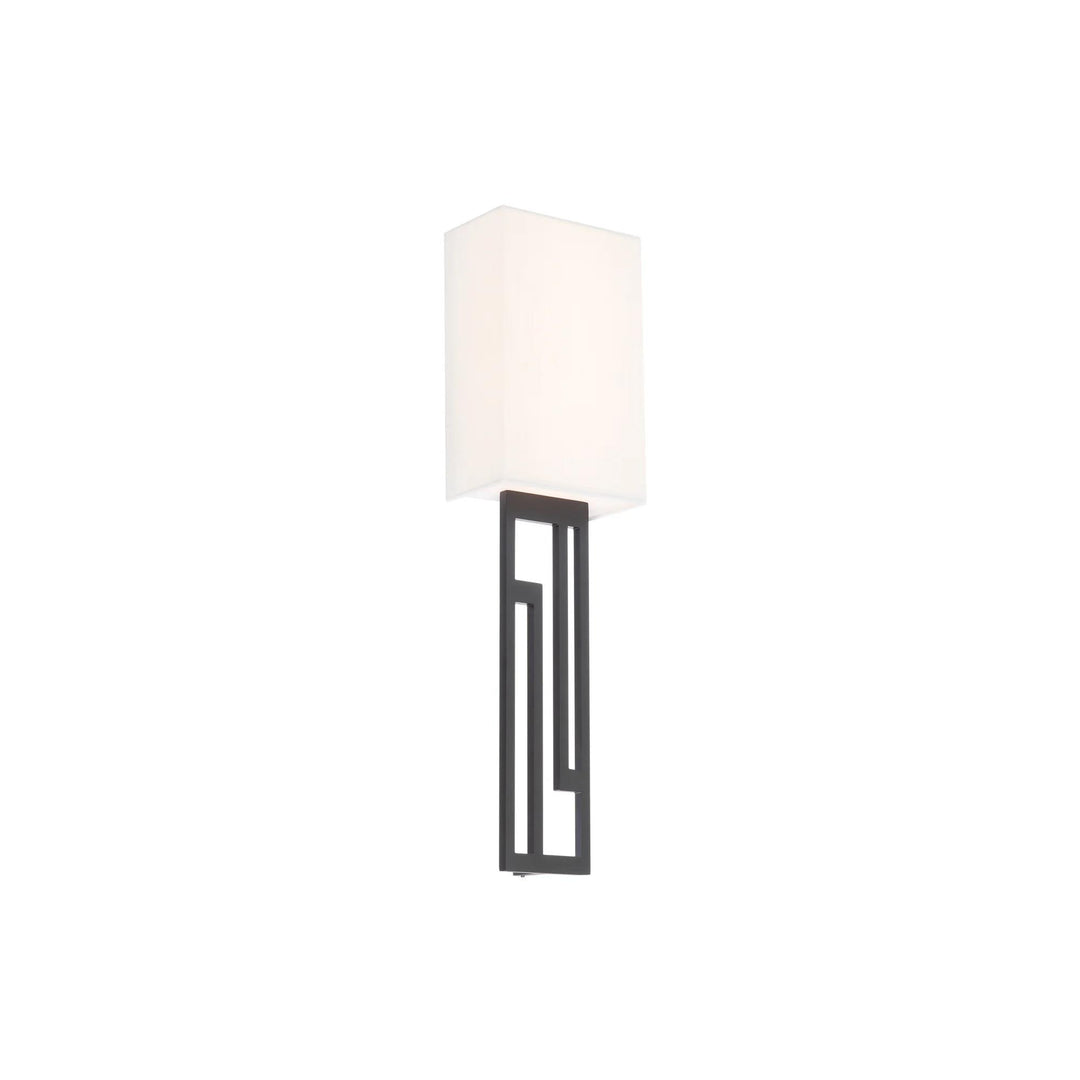 Black finish wall sconce, by Modern Forms, for hallway or living room