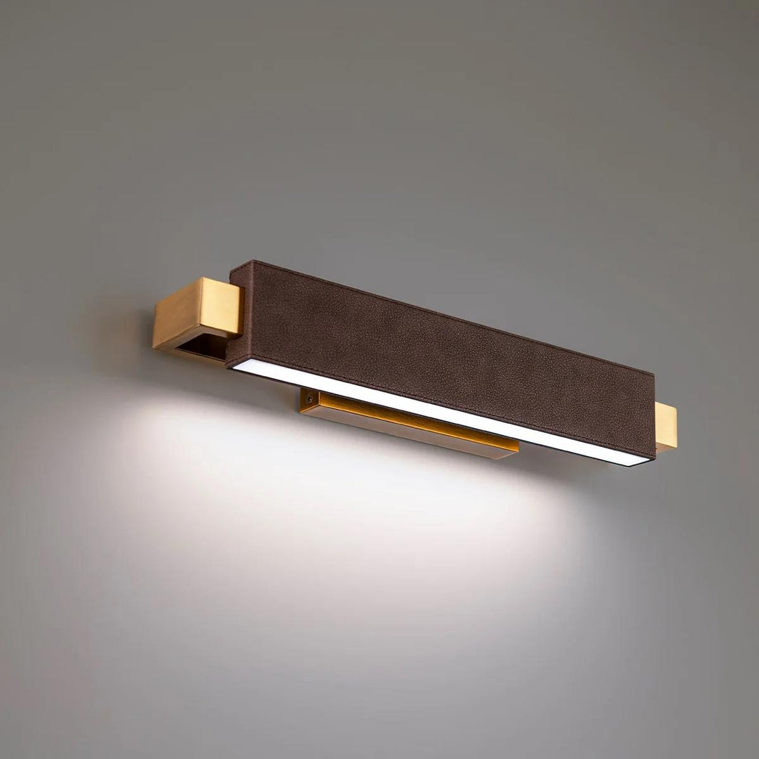 Warm brown/aged brass finish vanity light, by Modern Forms, for bathroom
