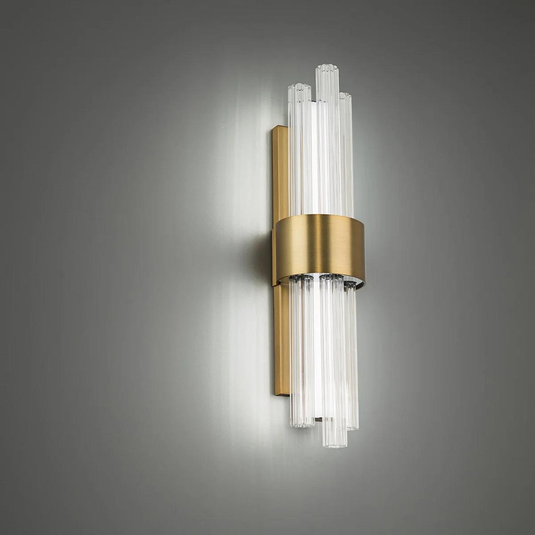 Aged brass finish vanity light, by Modern Forms, for bathroom