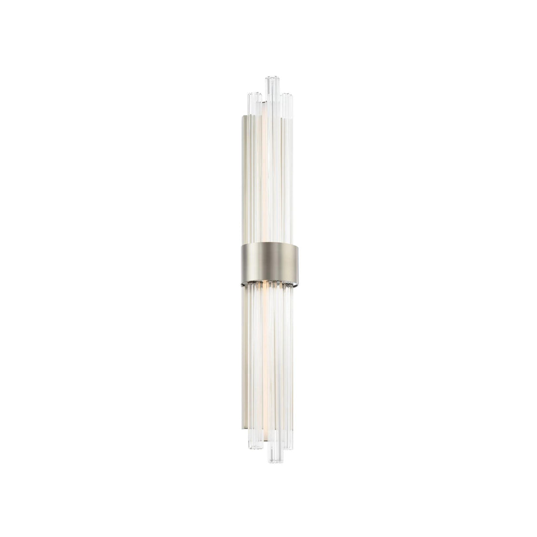 Brushed nickel finish vanity light, by Modern Forms, for bathroom