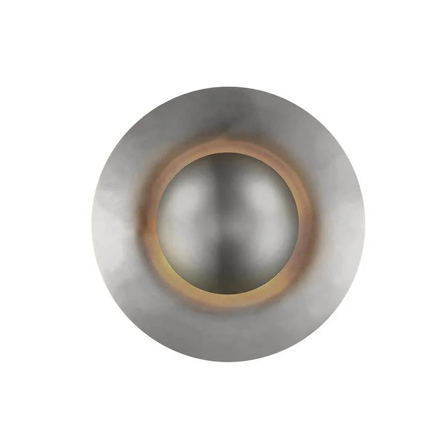 Silver leaf finish wall sconce, by Modern Forms, for hallway or living room