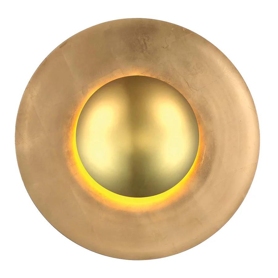 Gold leaf finish wall sconce, by Modern Forms, for hallway or living room