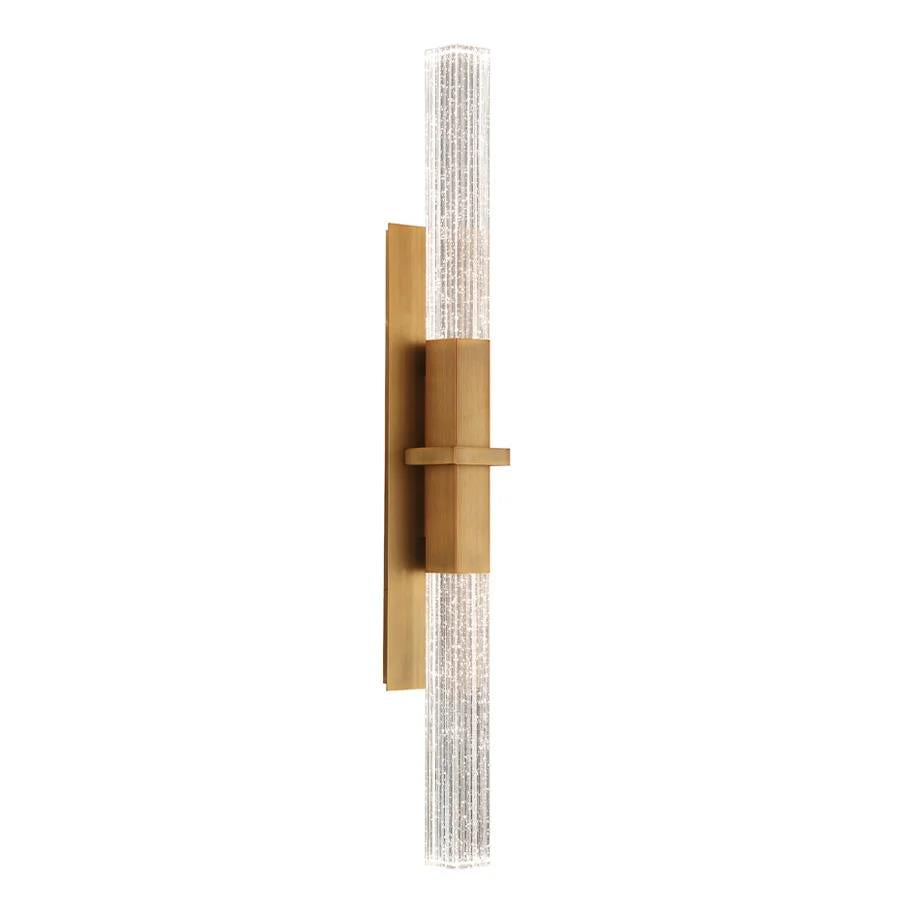 Aged brass finish vanity light, by Modern Forms, for bathroom
