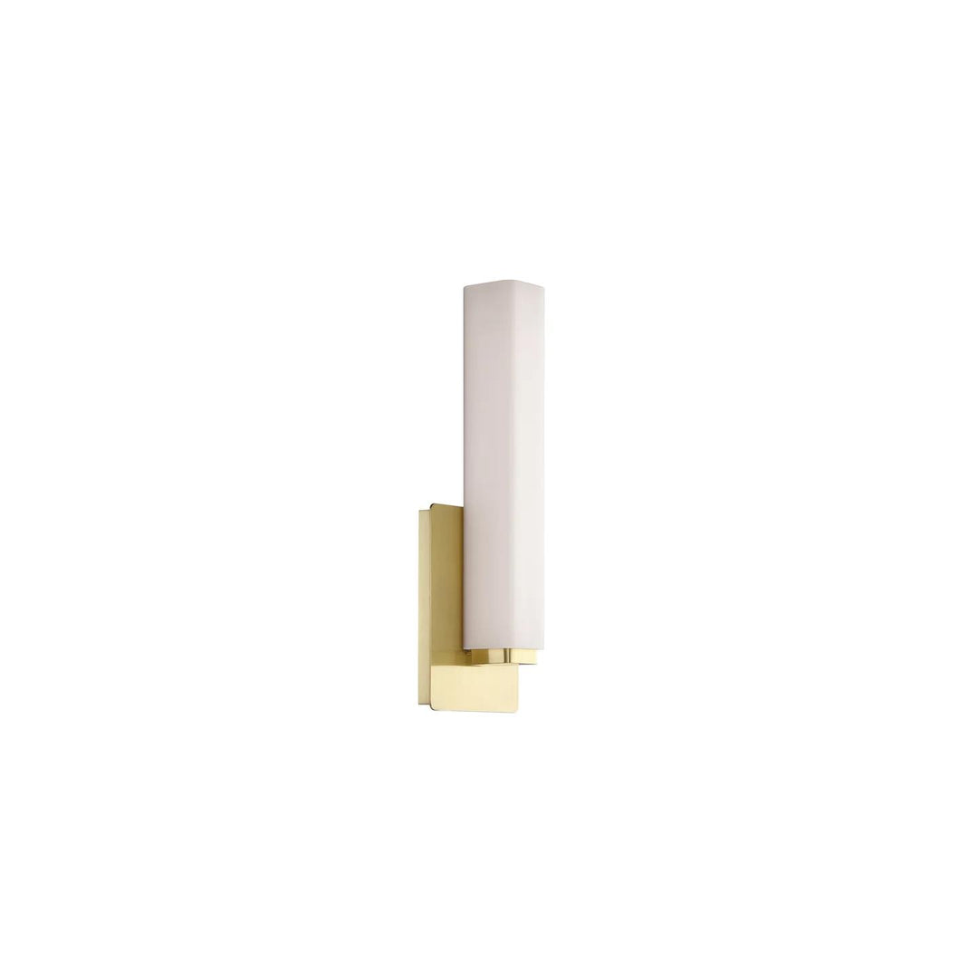 Brushed brass finish vanity light, by Modern Forms, for bathroom