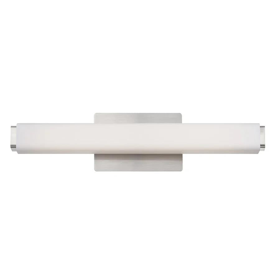 Brushed nickel finish vanity light, by Modern Forms, for bathroom