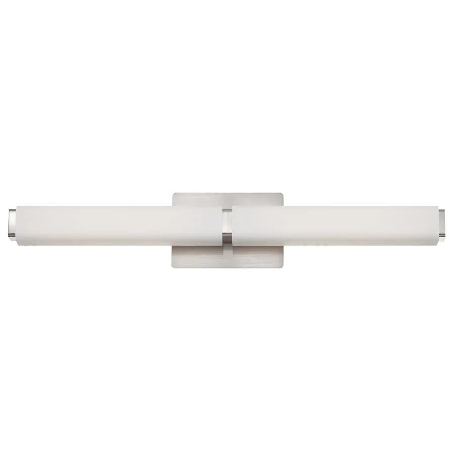Brushed nickel finish vanity light, by Modern Forms, for bathroom