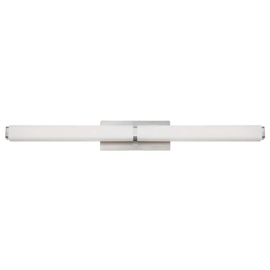 Brushed nickel finish vanity light, by Modern Forms, for bathroom