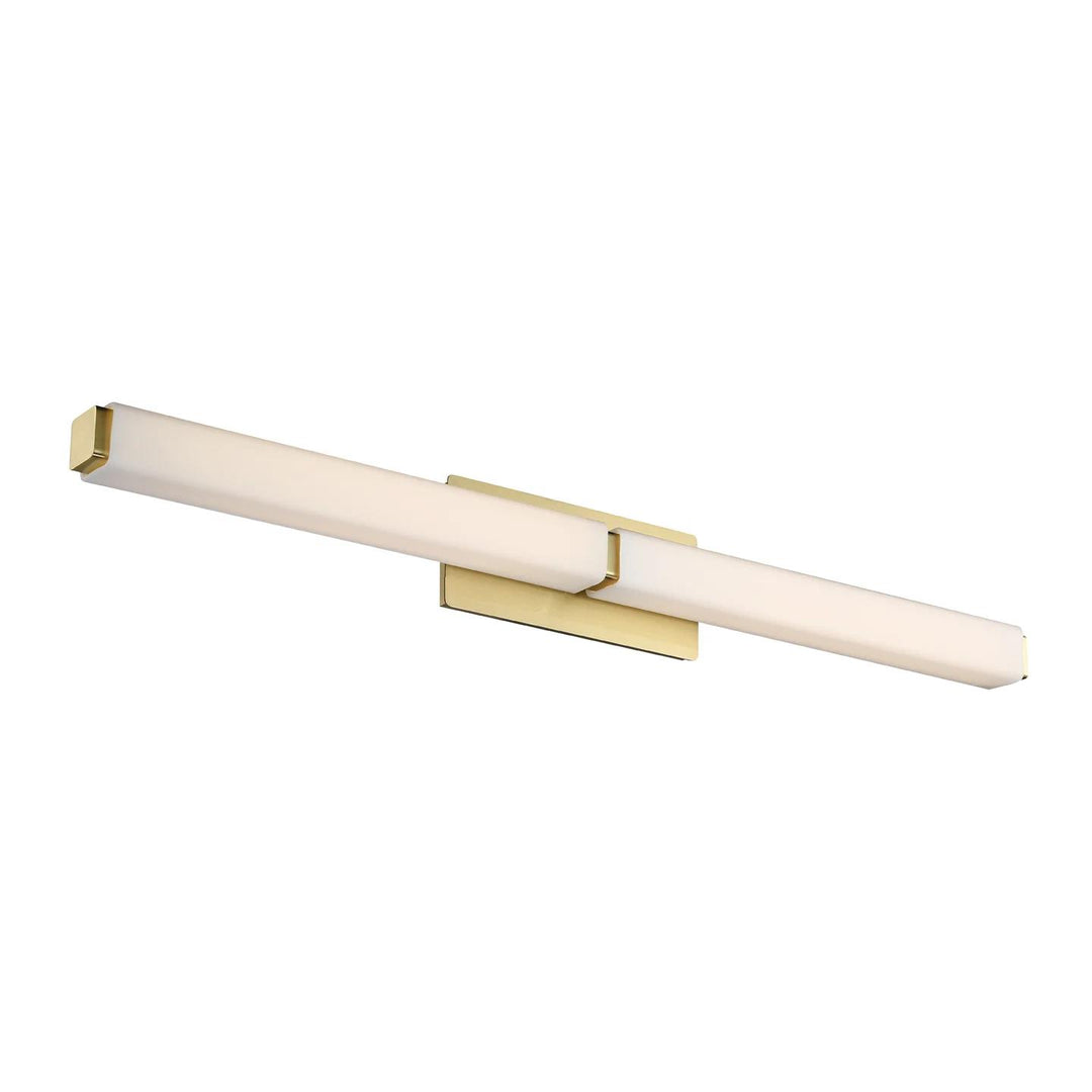 Brushed brass finish vanity light, by Modern Forms, for bathroom