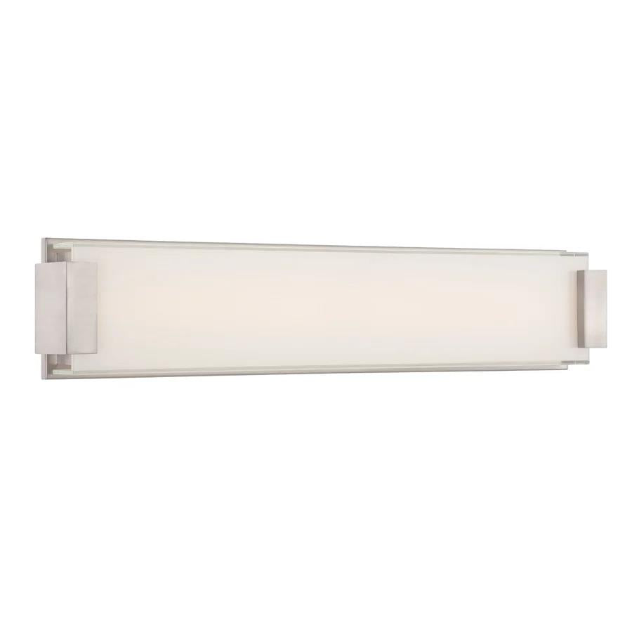 Brushed nickel finish vanity light, by Modern Forms, for bathroom
