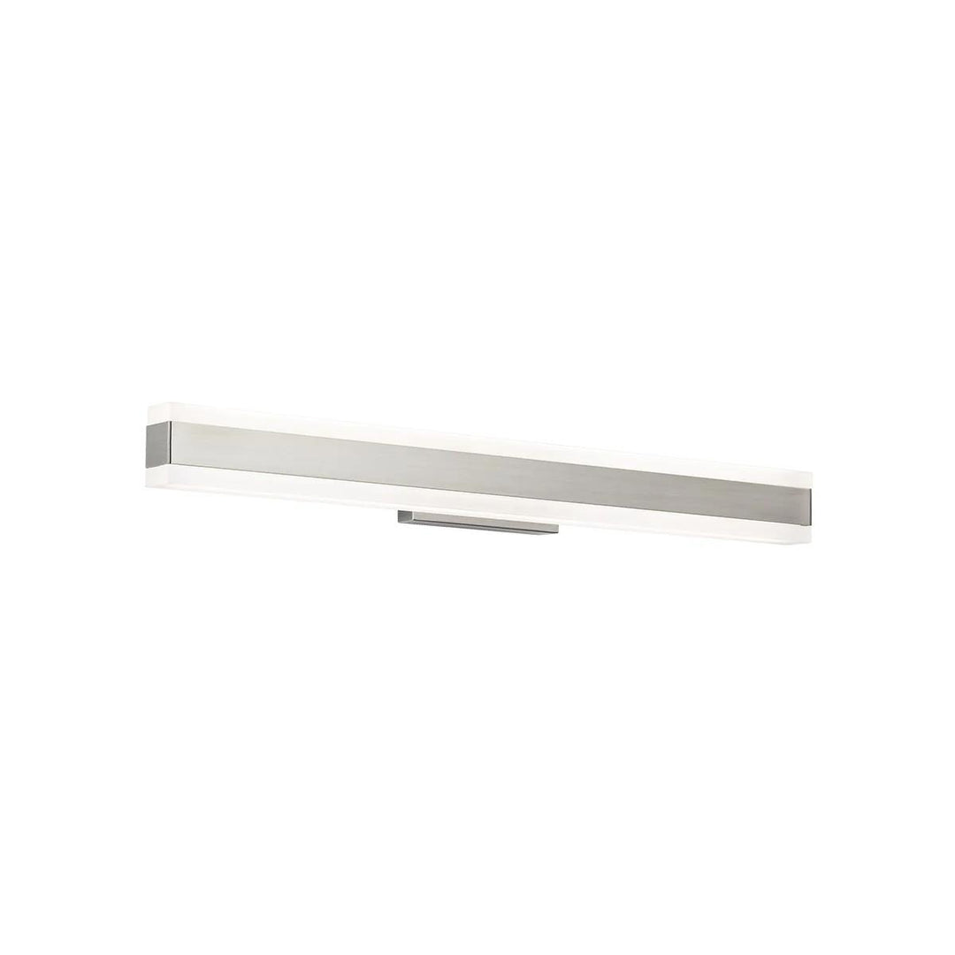 Brushed nickel finish vanity light, by Modern Forms, for bathroom