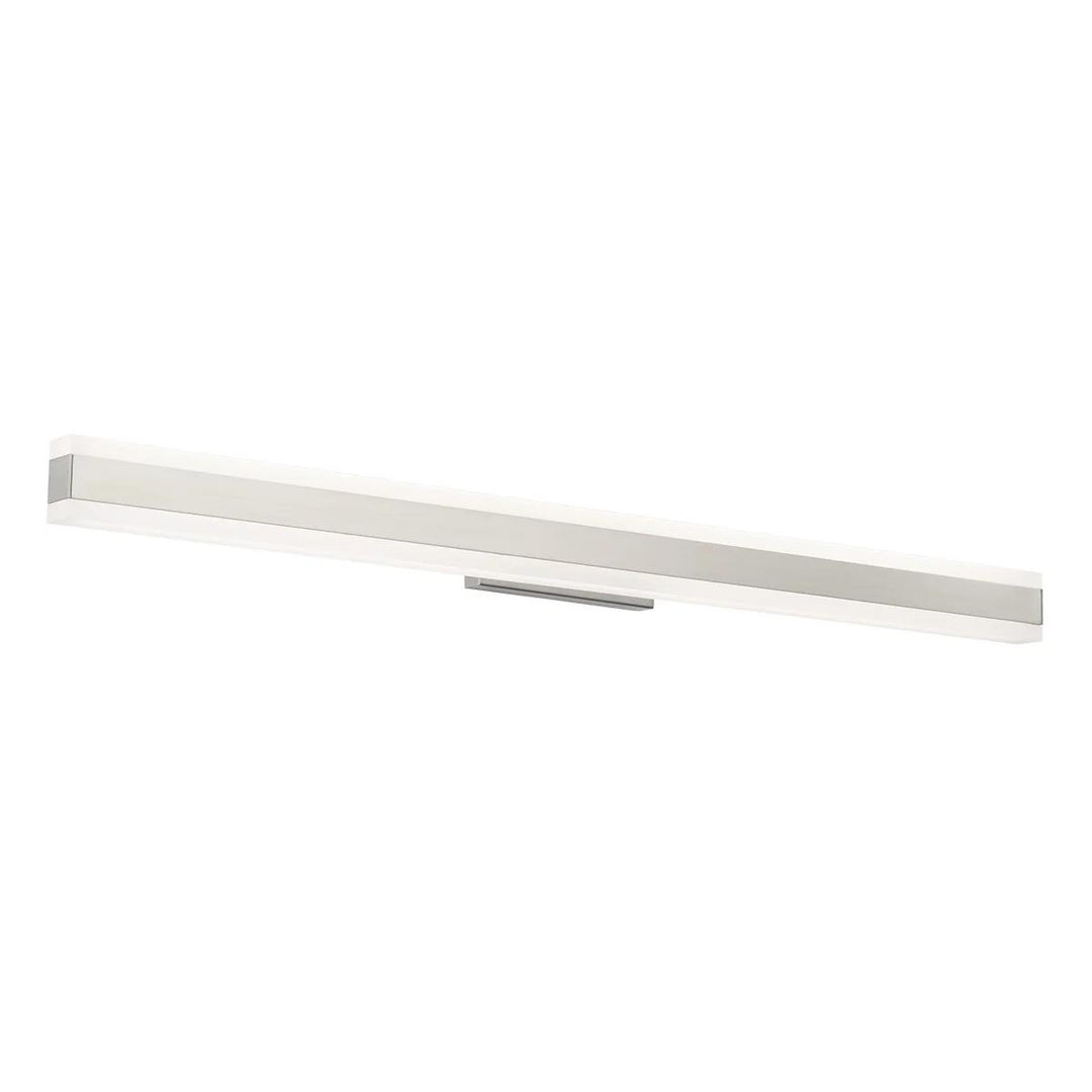 Brushed nickel finish vanity light, by Modern Forms, for bathroom