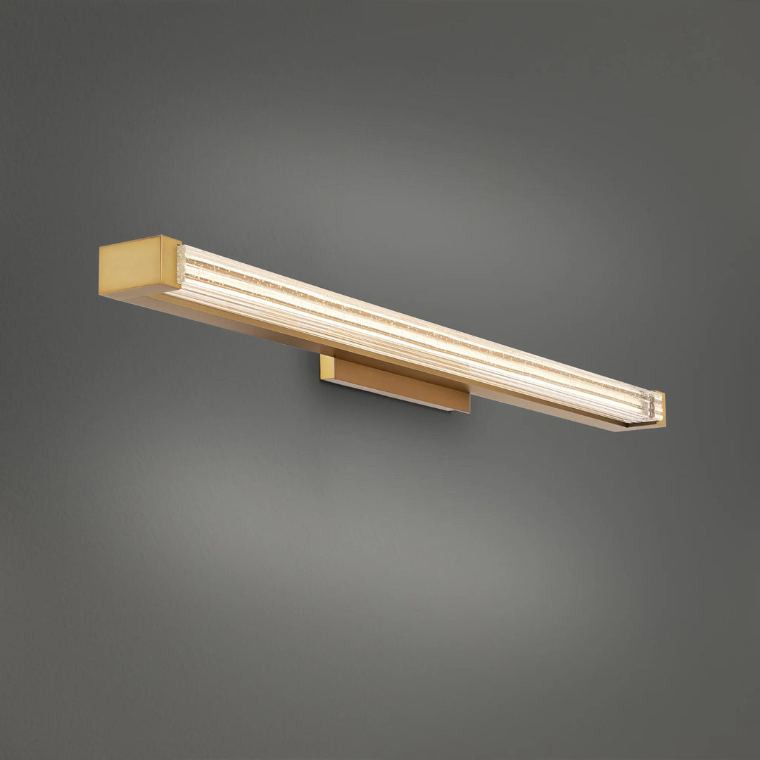 Brushed nickel finish vanity light, by Modern Forms, for bathroom