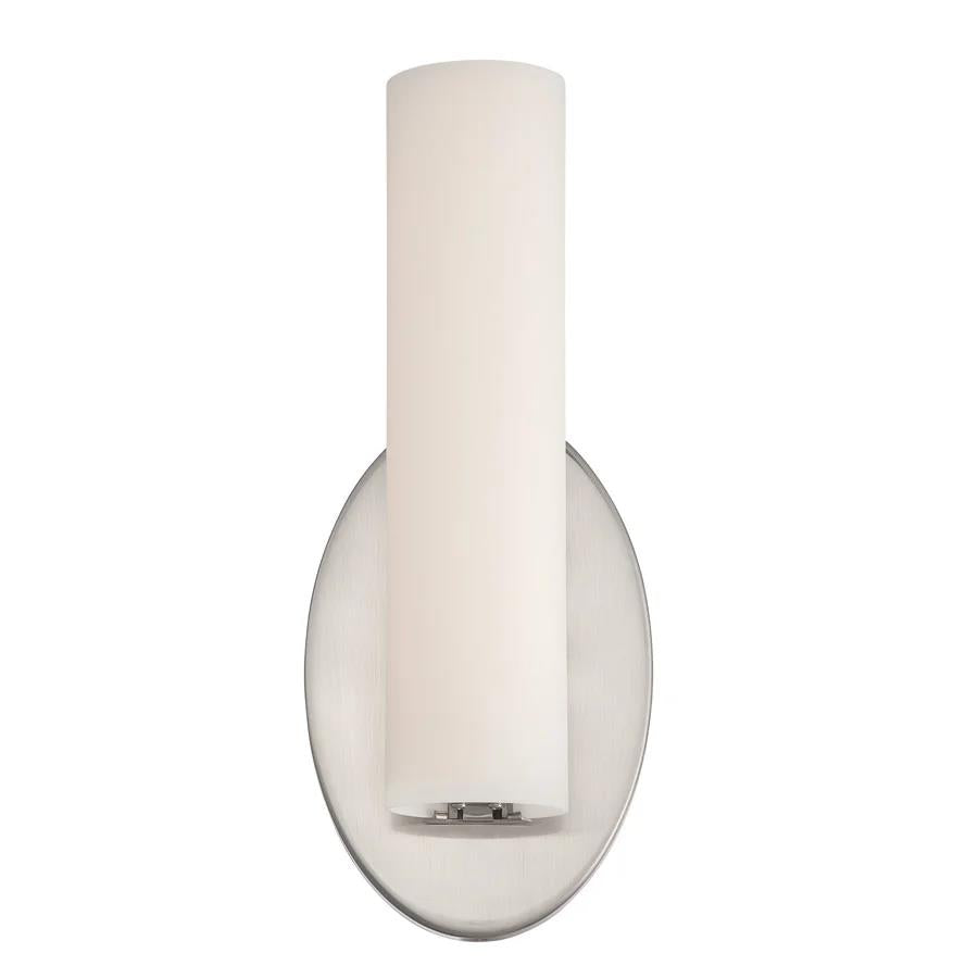 Brushed nickel finish vanity light, by Modern Forms, for bathroom