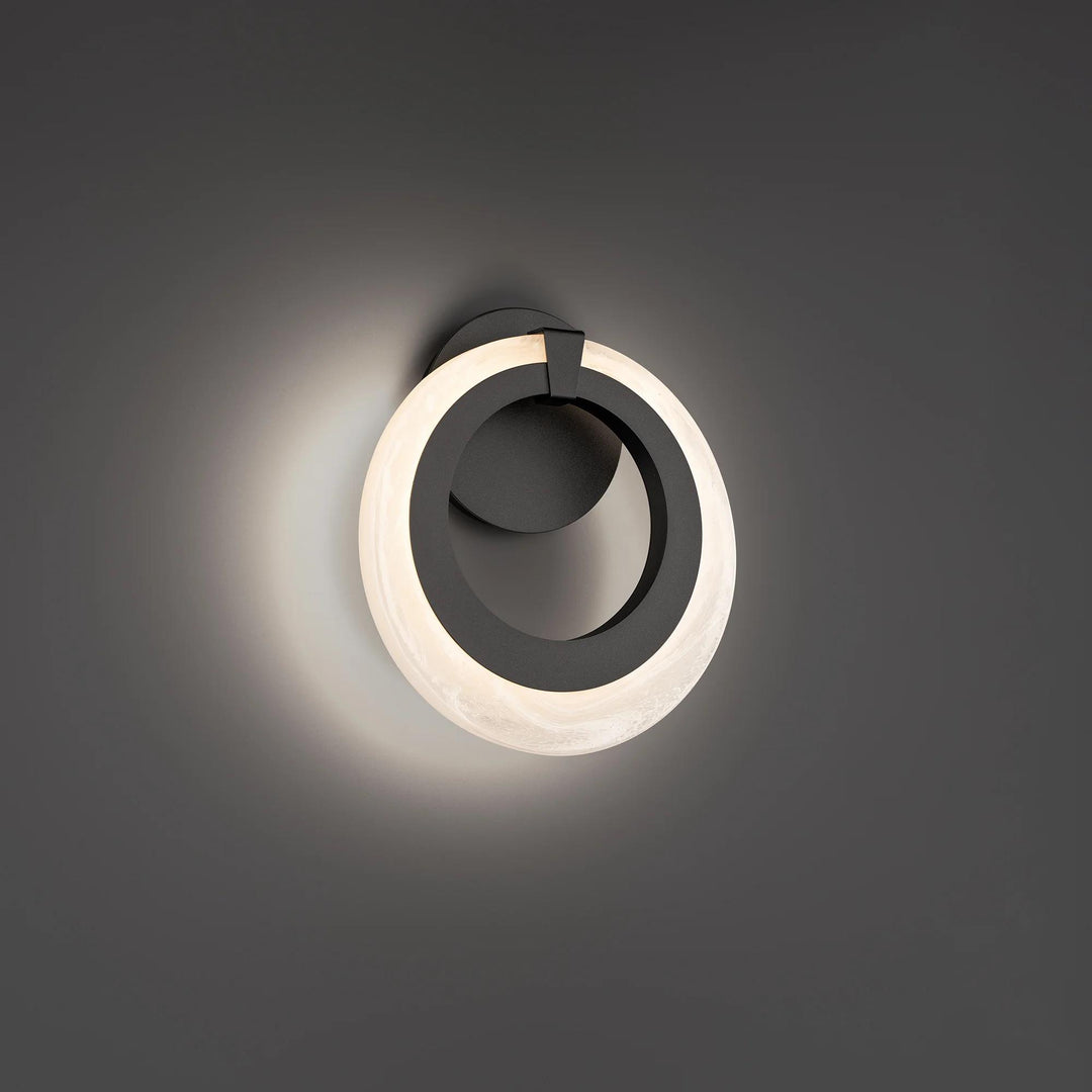 Black finish wall sconce, by Modern Forms, for hallway or living room