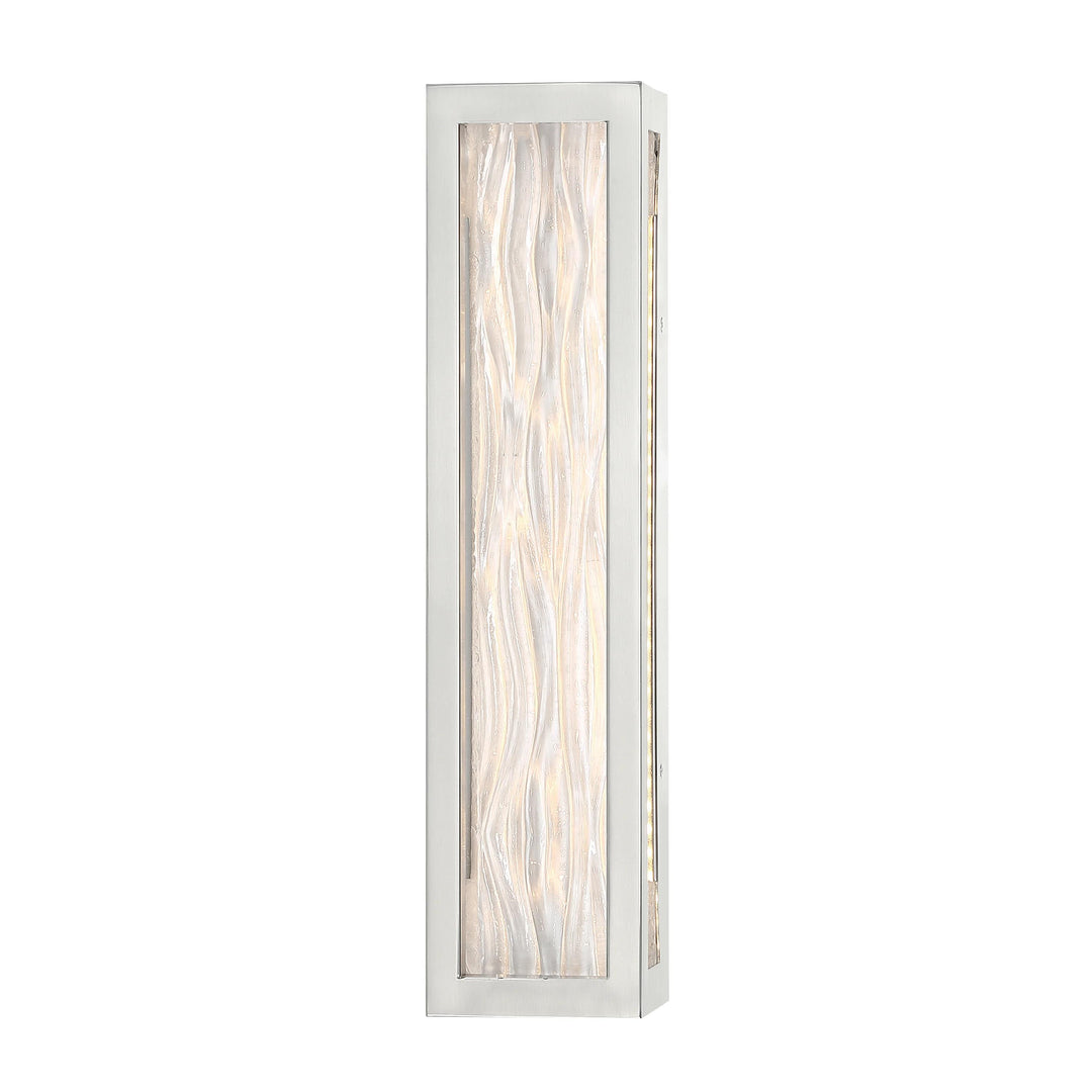 Brushed nickel finish vanity light, by Modern Forms, for bathroom