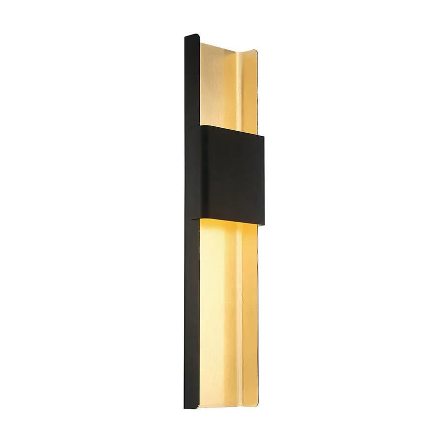 Bronze & gold leaf finish wall sconce, by Modern Forms, for hallway or living room