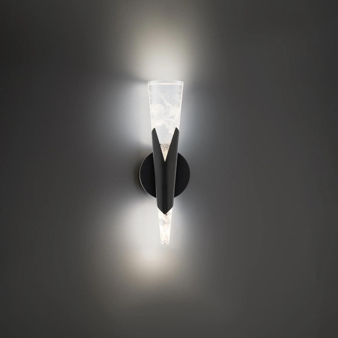 Black finish wall sconce, by Modern Forms, for hallway or living room