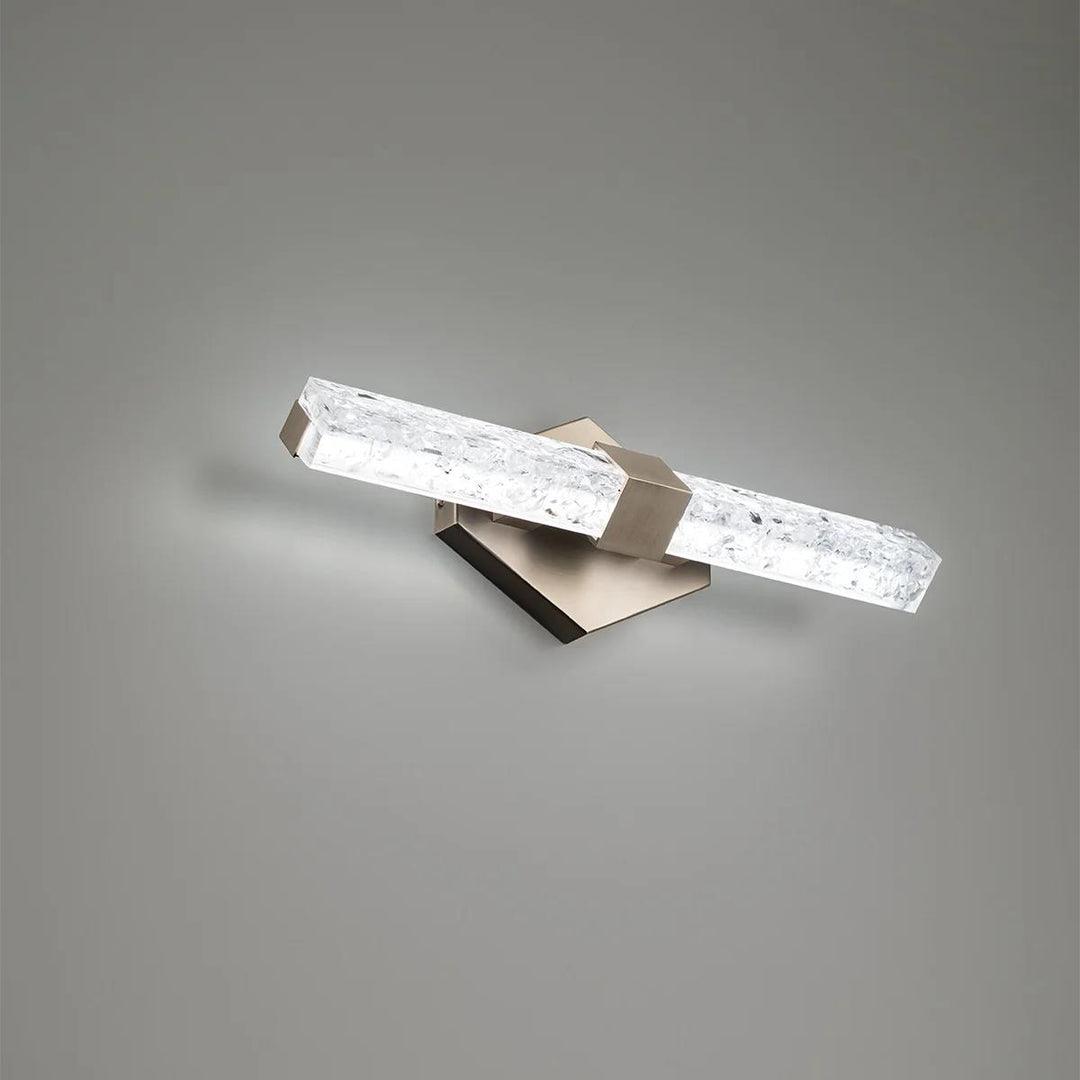 Brushed nickel finish vanity light, by Modern Forms, for bathroom