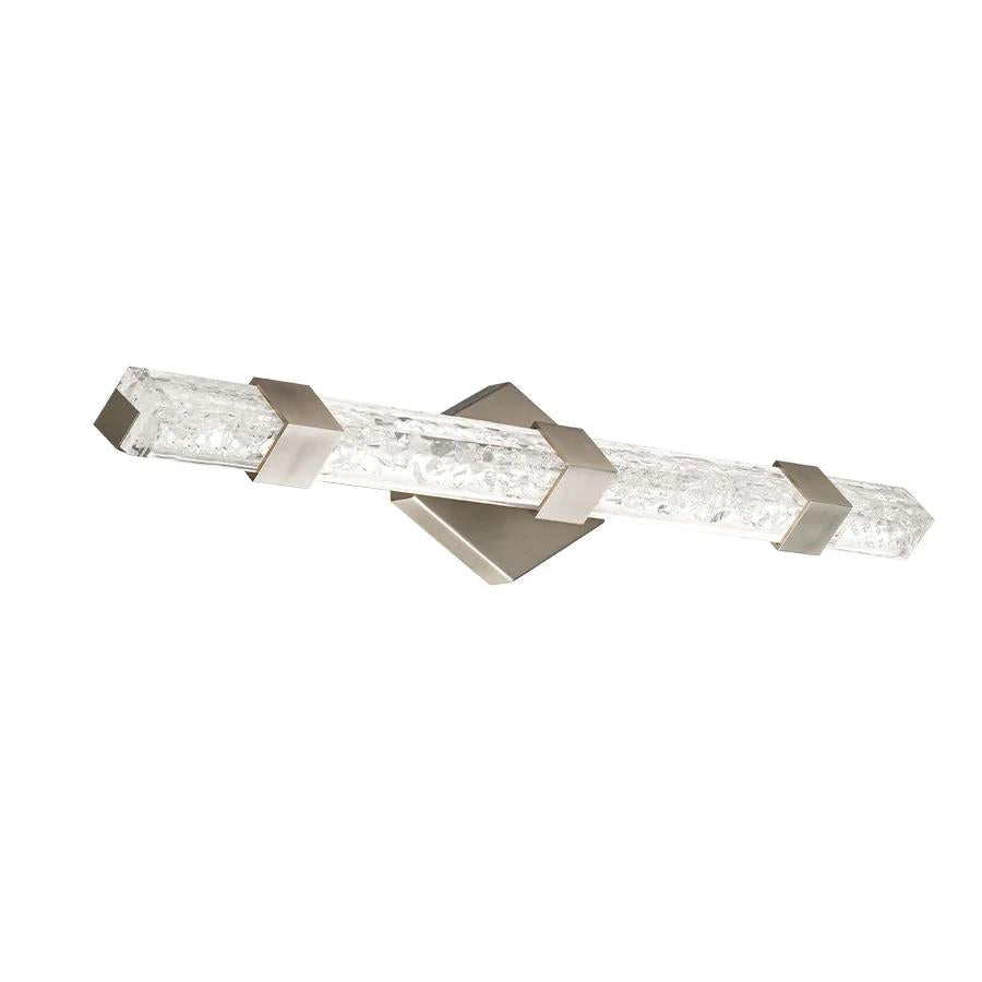 Brushed nickel finish vanity light, by Modern Forms, for bathroom