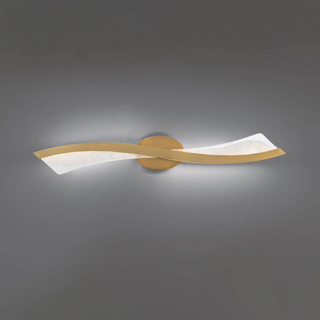 Aged brass finish vanity light, by Modern Forms, for bathroom