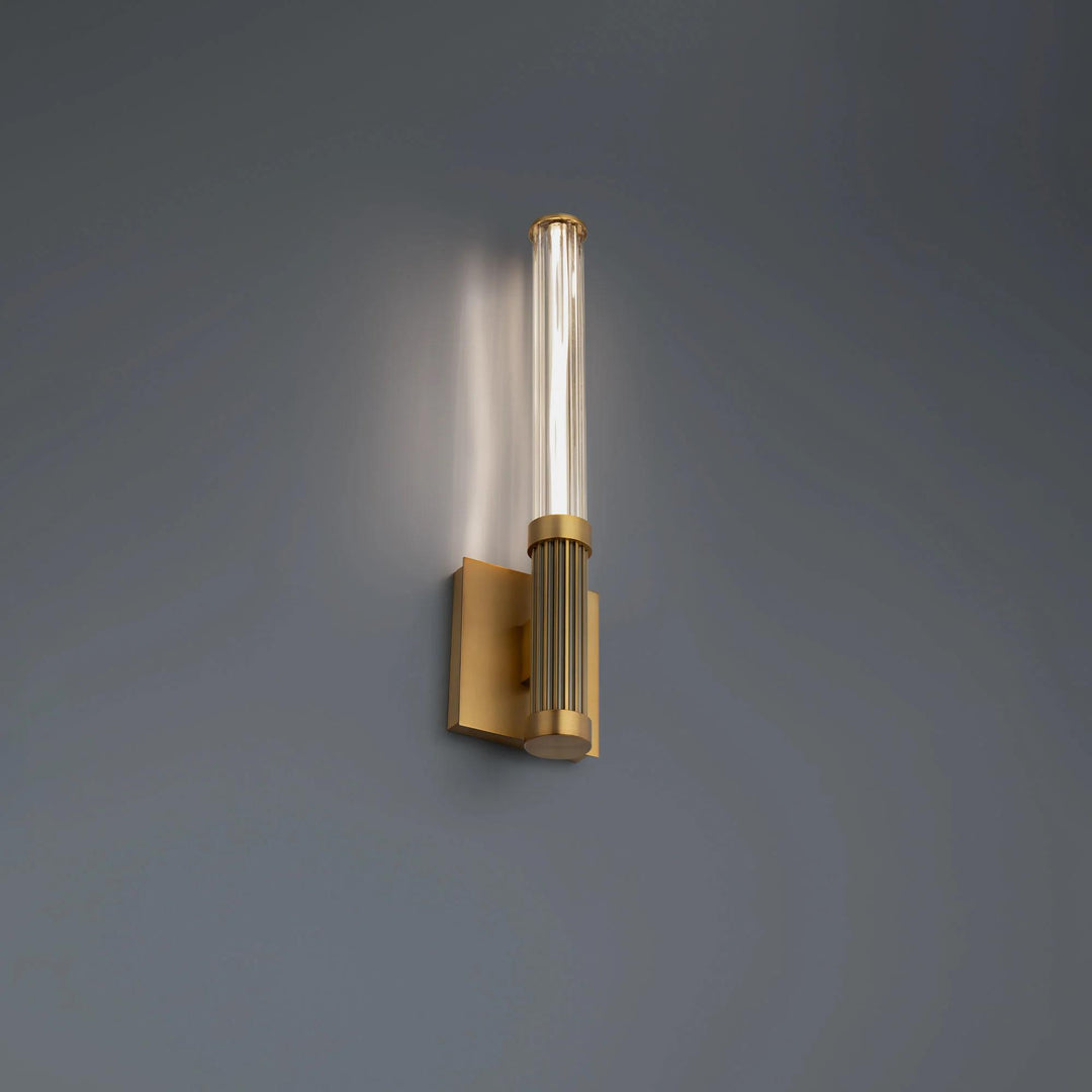 Aged brass finish wall sconce, by Modern Forms, for hallway or living room
