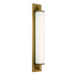Aged brass finish vanity light, by Modern Forms, for bathroom