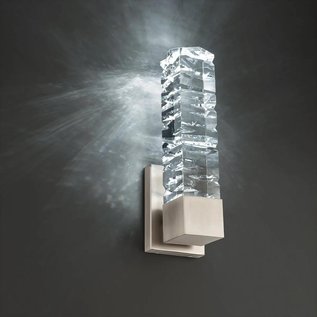 Brushed nickel finish vanity light, by Modern Forms, for bathroom