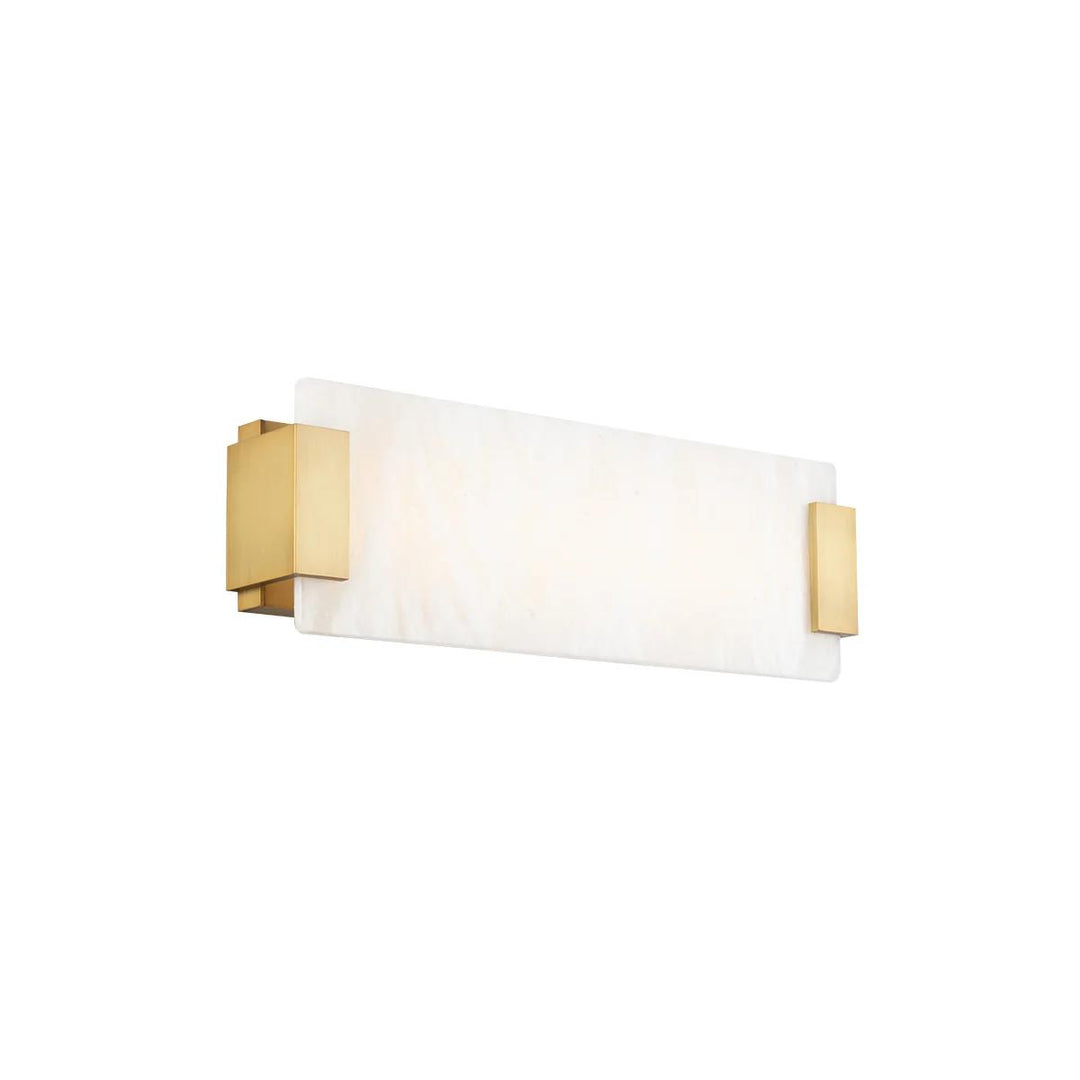 Aged brass finish vanity light, by Modern Forms, for bathroom