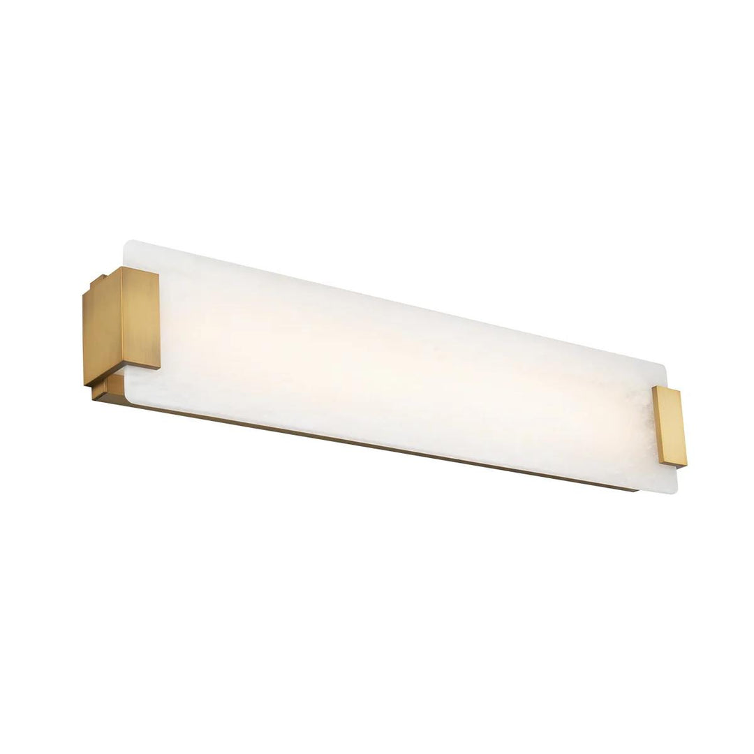 Aged brass finish vanity light, by Modern Forms, for bathroom