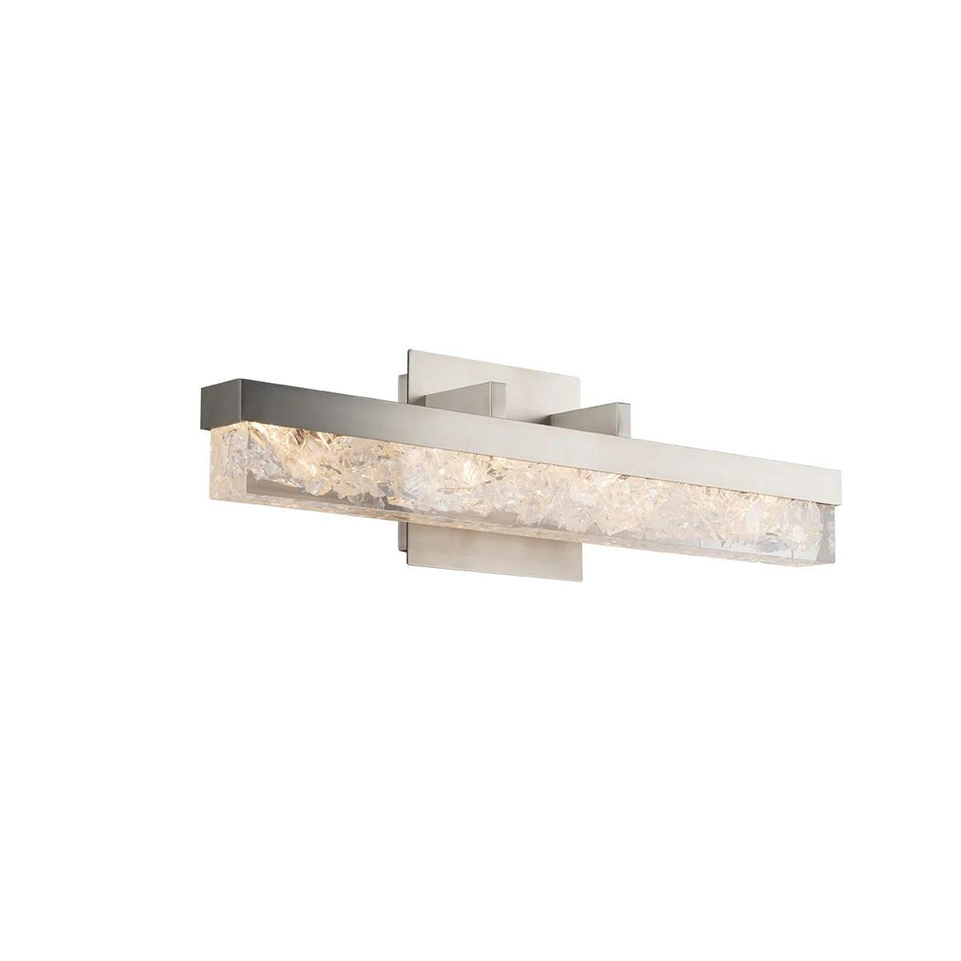 Brushed nickel finish vanity light, by Modern Forms, for bathroom