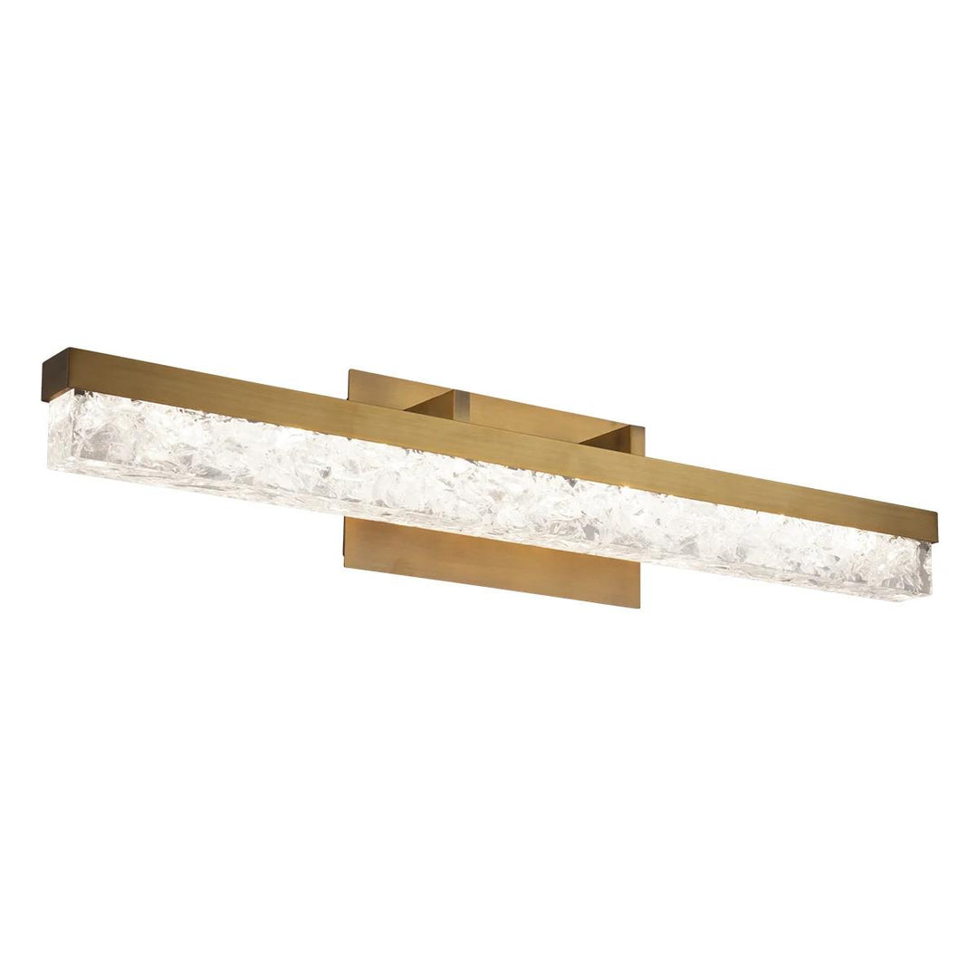 Aged brass finish vanity light, by Modern Forms, for bathroom