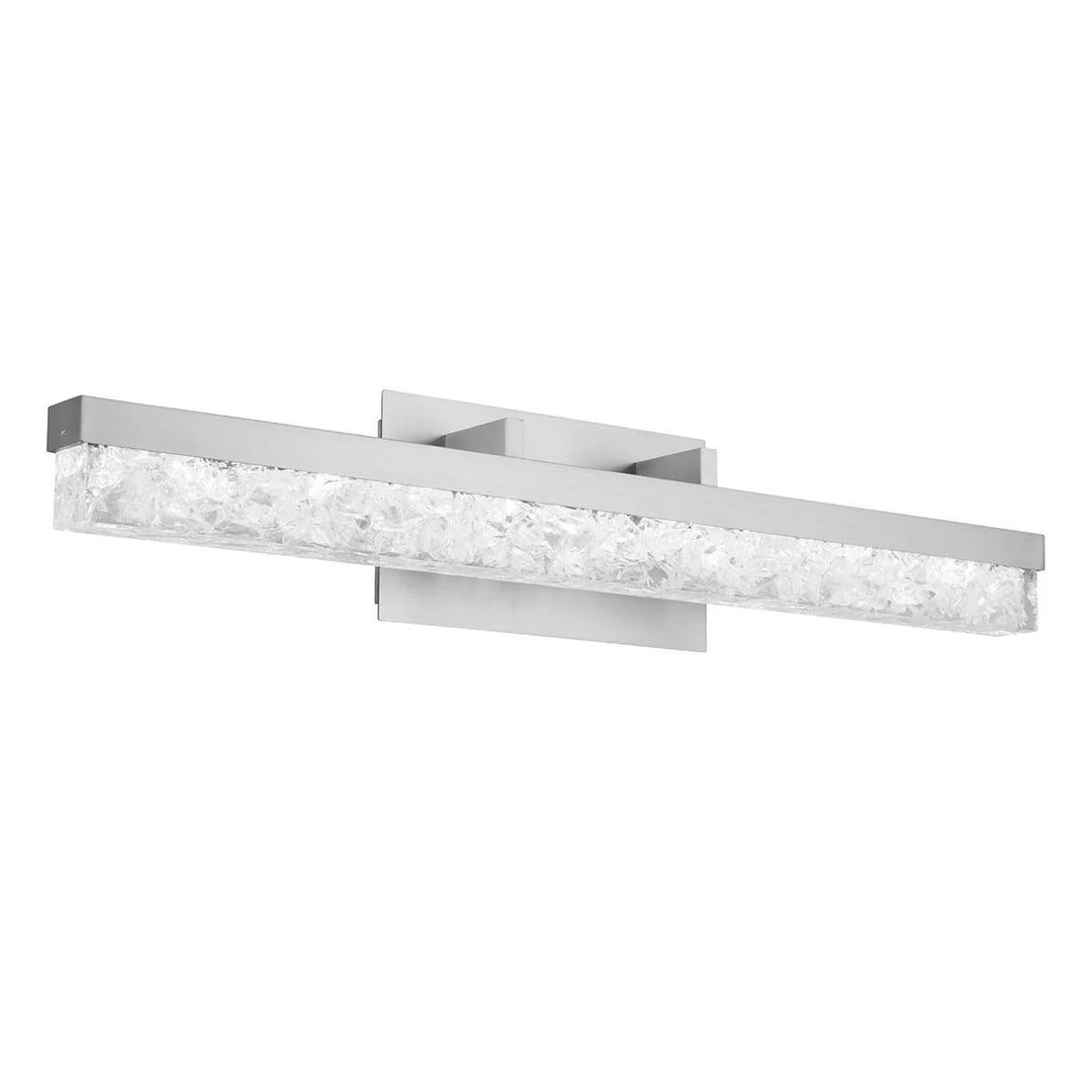 Brushed nickel finish vanity light, by Modern Forms, for bathroom