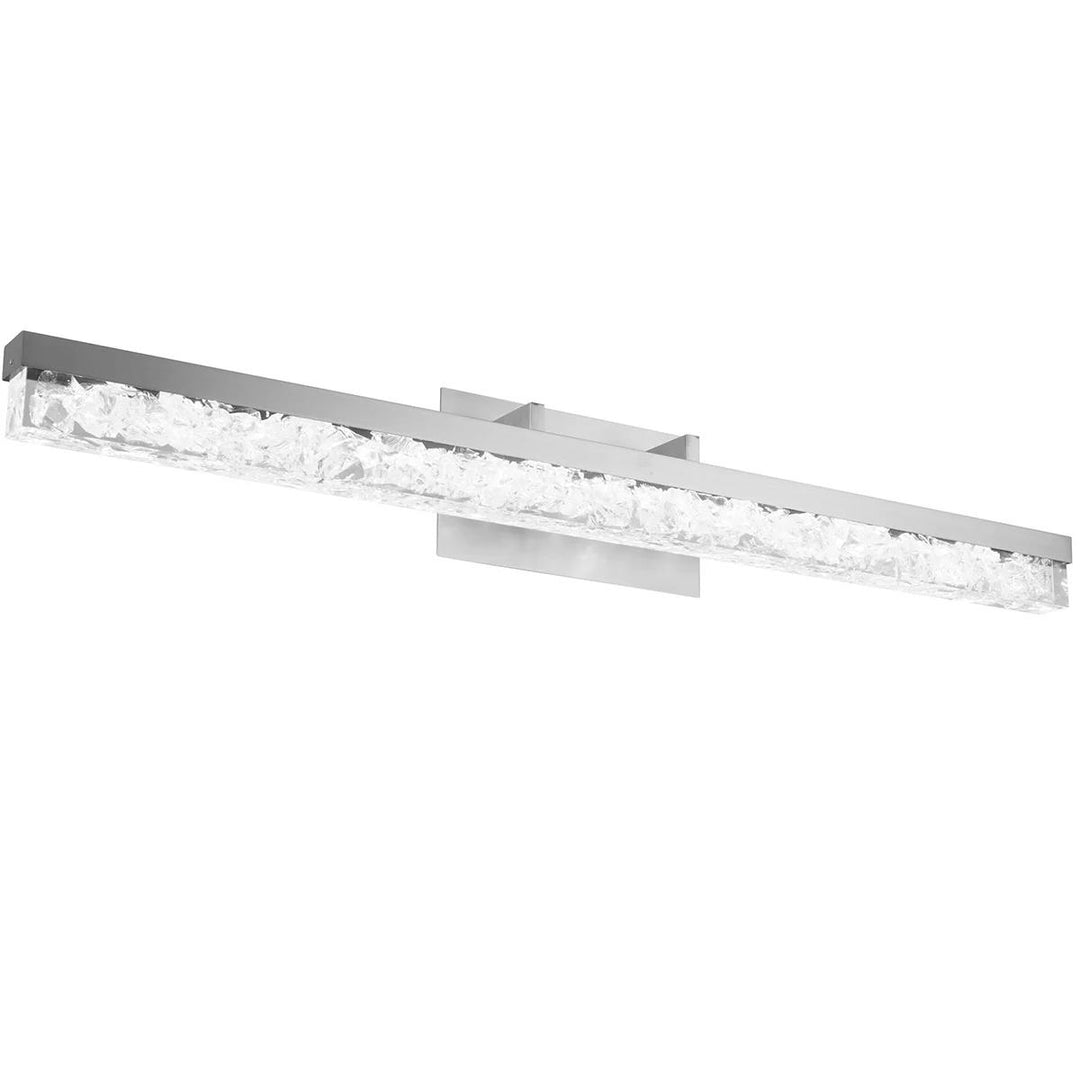 Brushed nickel finish vanity light, by Modern Forms, for bathroom