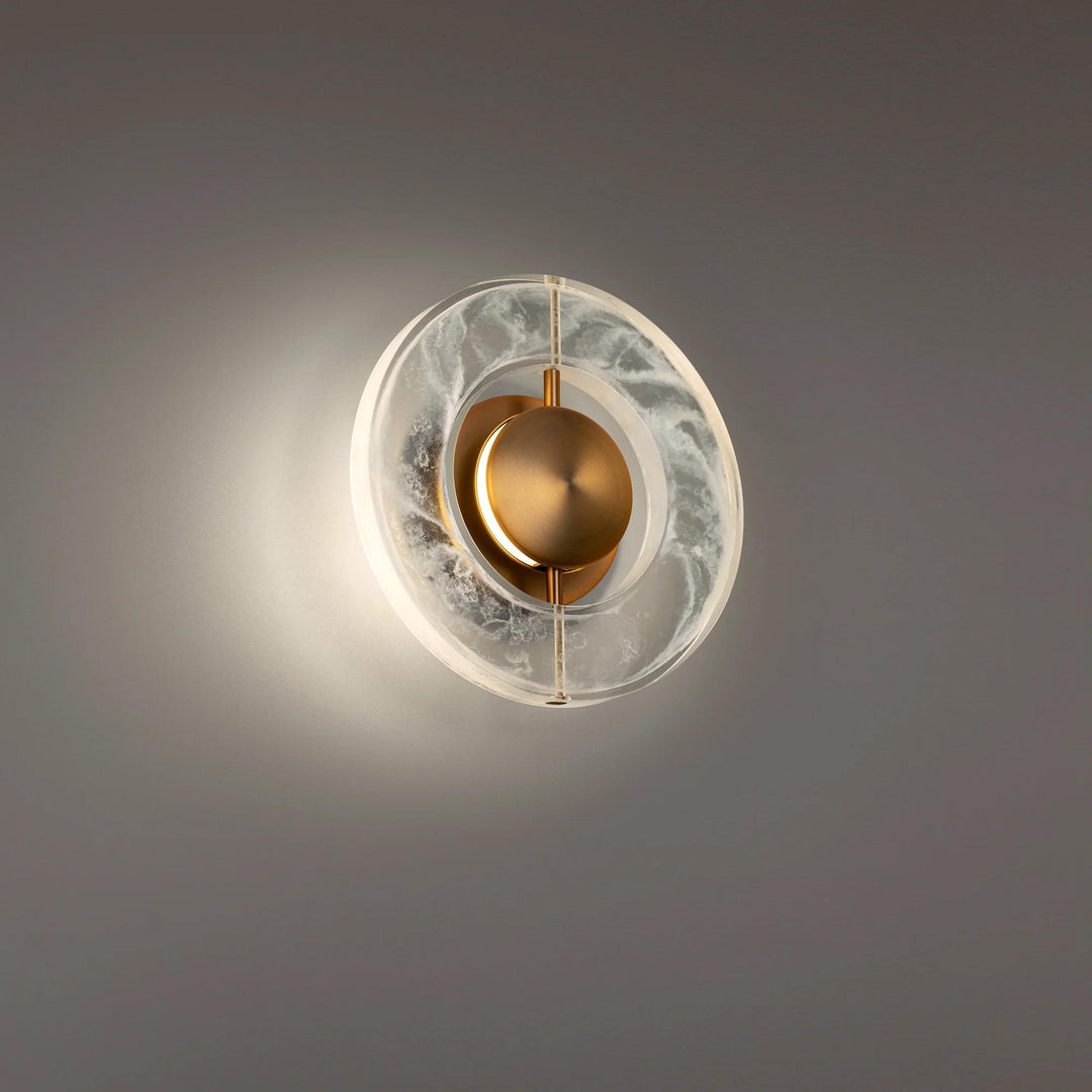 Aged brass finish wall sconce, by Modern Forms, for hallway or living room